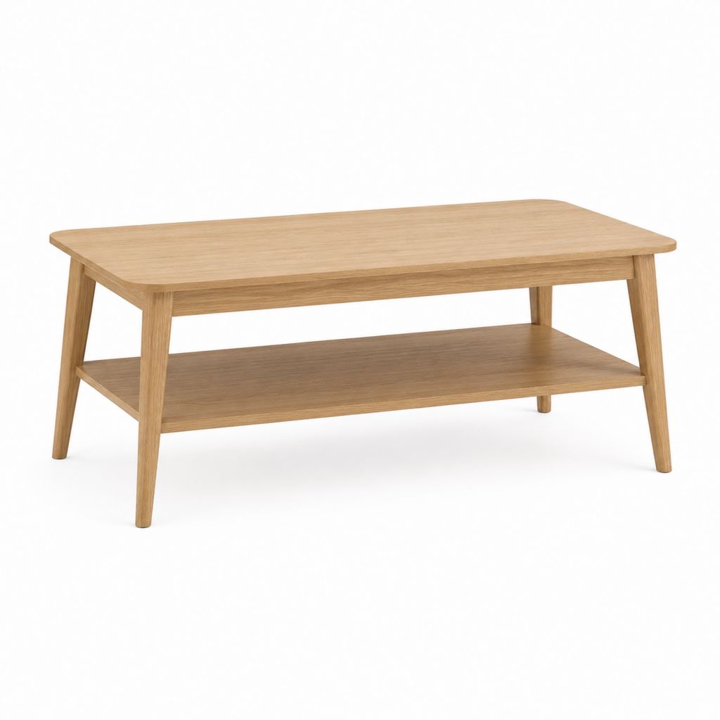 Couchtisch Eiche rechteckig mit Ablage 100 x 50 x 45 cm