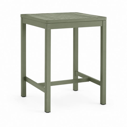 Stehtisch Gartentisch Olivgrün Aluminium quadratisch 70 x 70 x 110 cm
